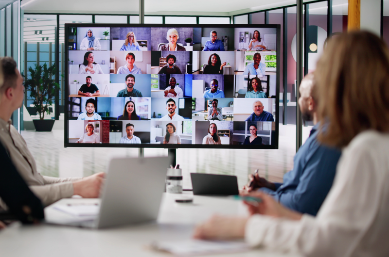 Global Team Collaborating on Video Call